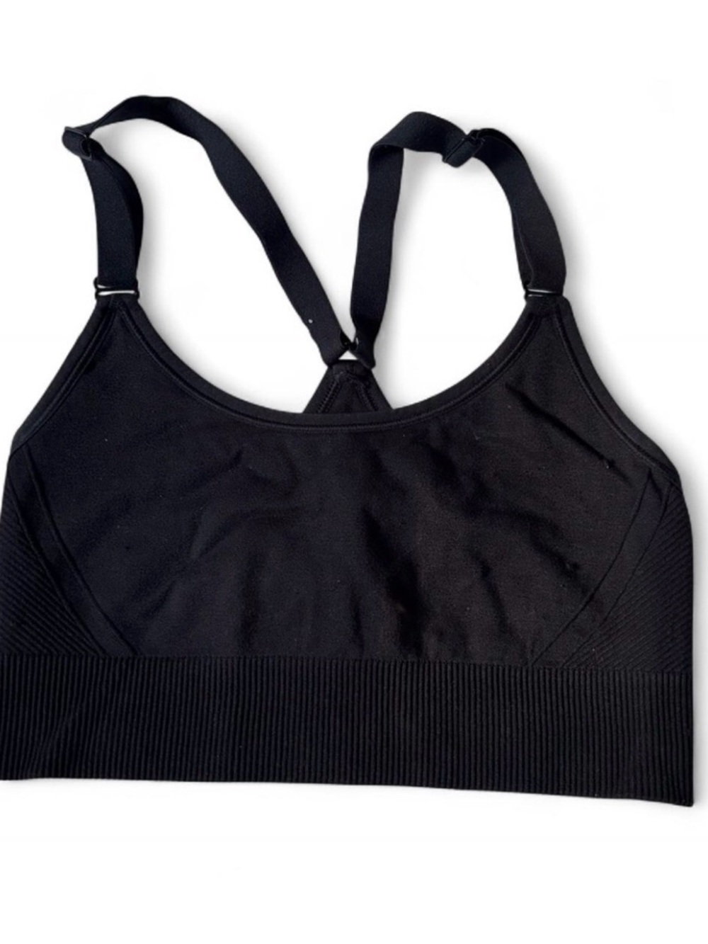 all in motion Black Seamless Adjustable-Strap Sports Bra